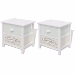 vidaXL Table de chevet en style français 2 pcs Bois - TU