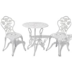 vidaXL Ensemble de bistro 3 pcs Aluminium coulé Blanc - TU
