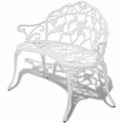 vidaXL Banc de jardin 100 cm Aluminium coulé Blanc - TU