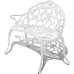 vidaXL Banc de jardin 100 cm Aluminium coulé Blanc - TU