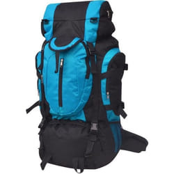 vidaXL Sac à dos de randonnée XXL 75 L Noir et bleu - TU