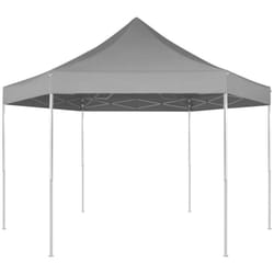 Vidaxl - Chapiteau hexagonal pliable Gris 3,6x3,1 m