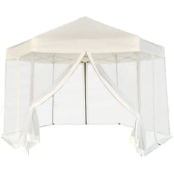 Vidaxl - Chapiteau hexagonal et 6 parois latérales 3,6x3,1 m Blanc crème