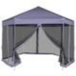 vidaXL Chapiteau hexagonal avec 6 parois latérales 3,6x3,1m Bleu foncé - TU