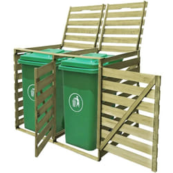 Vidaxl - Abri pour poubelle double 240 l Bois imprégné