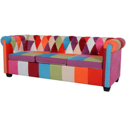 Canapé Chesterfield 3 places tissu Vidaxl