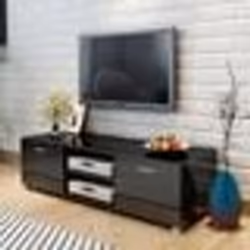 vidaXL Meuble TV Noir brillant 140x40,5x35 cm - TU