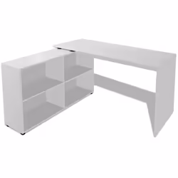 VidaXL 243060, Coin, Forme libre, Bois, Bois, Home office, Blanc