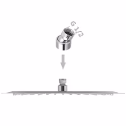 VidaXL 142161 pommeaux de douche Pommeau de douche effet pluie Acier inoxydable - Vue supplémentaire 6