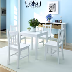 Cet ensemble de salle à manger, composé d'une table et de quatre chaises, a une conception simple mais élégante et ajoutera u ...