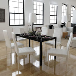 Vidaxl - Ensemble de table à manger sept pièces noir et blanc