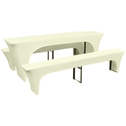 Vidaxl - Housse pour table de pique-nique/bancs 3 pièces Crème