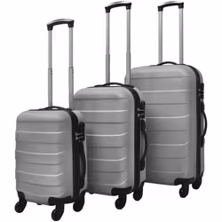 VidaXL 91142, Ensemble de sacs de voyage, Casque à coque dure, Argent, ABS, 4 roue(s), 360°