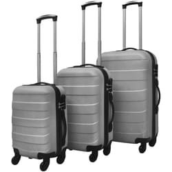 VidaXL 91142 bagage Ensemble de sacs de voyage Casque à coque dure Argent ABS