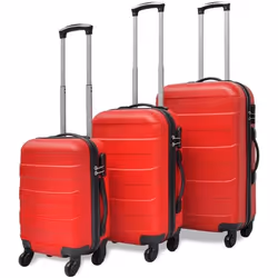 vidaXL Valise rigide 3 pièces Rouge 45,5/55/66 cm