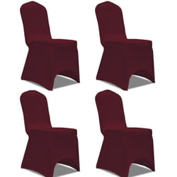 vidaXL Housse de chaise extensible 4 pcs Bordeaux