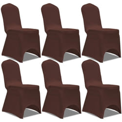 Vidaxl - Housse de chaise extensible 6 pcs marron