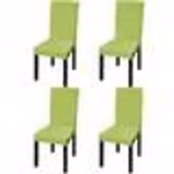 vidaXL Housse de chaise droite extensible 4 pcs vert