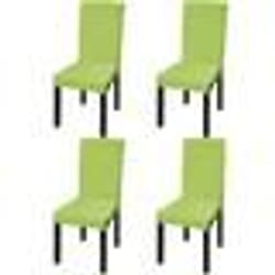 vidaXL Housse de chaise droite extensible 4 pcs vert
