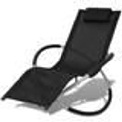 vidaXL Chaise longue géométrique d'extérieur Acier Noir et gris - TU