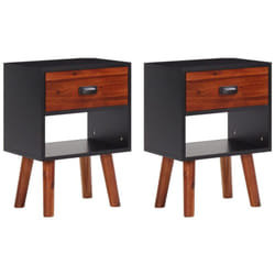 Vidaxl - Bois d'acacia massif Tables de chevet 2 pcs 40x30x57 cm