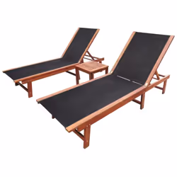 Cet ensemble de chaise longue, composé de 2 chaises longues et d'1 table, combine le style et la fonctionnalité et ajoute une ...