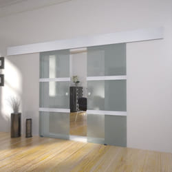vidaXL Porte double coulissante Verre - TU