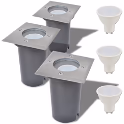 Cet ensemble de 3 lampes LED encastrables au sol est idéal pour éclairer et décorer les jardins, les arrière-cours, tous pays ...