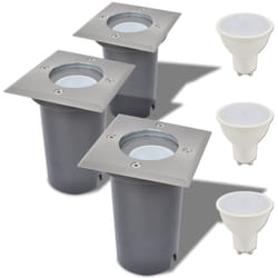 Vidaxl - Lampes au sol à led d'extérieur 3 pcs carré