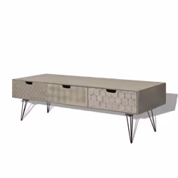 VidaXL 243399, Gris, Panneau de fibres de densité moyenne (MDF), Gris, Panneau de fibres à densité moyenne, 3 tiroir(s), Gris