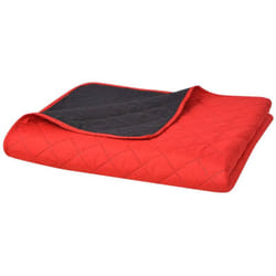 Vidaxl - Couvre-lit matelassé double-face Rouge et noir 230x260 cm