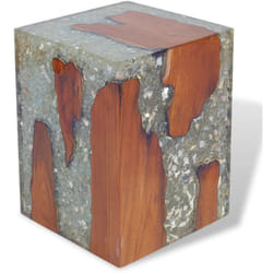 Vidaxl - Tabouret Bois de teck massif et résine