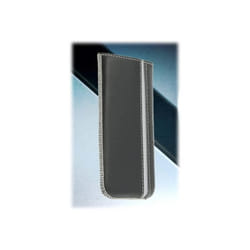 Housse pour téléphone portable - Valenta - Stripe - Cuir véritable - Noir - Semi-rigide