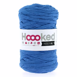 Hoooked RibbonXL, Super volumineux, Super volumineux, Bleu, Coton, 120 m, Mid Blue Shades
