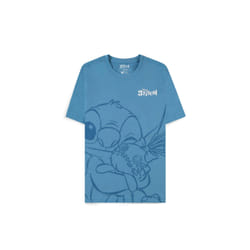 DIFUZED Disney Lilo & Stitch - Hugging Stitch Tee-shirt Encolure torsadée Manche courte Coton