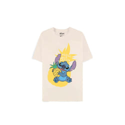 DIFUZED Disney Lilo & Stitch - Pineapple Stitch Tee-shirt Encolure torsadée Manche courte Coton