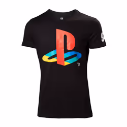 DIFUZED PlayStation - Classic Logo and Colors, Tee-shirt, Non classé, Mâle, Noir, Bleu, Vert, Rouge, Jaune, 2XL, Image