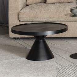 Zuiver - Table basse ronde 60x60x33 cm en aluminium noir - floss