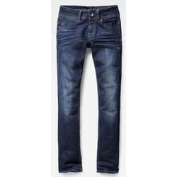 Jean Femme - G STAR - Midge Saddle Mid Waist Straight L32 - Coupe droite - Bleu - 5 poches