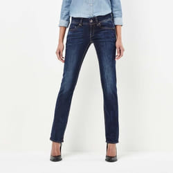 Jeans - G STAR - Midge Saddle Mid Waist Straight - Bleu - Femme - Coupe droite