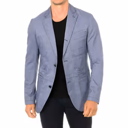 Veste blazer à manches longues et col revers pour homme D01241-Bleu