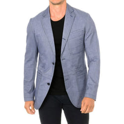 Veste blazer à manches longues et col revers pour homme D01241-Bleu