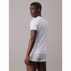 Calvin Klein 000NB1088A-100-M chemise et haut Tee-shirt Encolure torsadée Manche courte Coton, Elastane