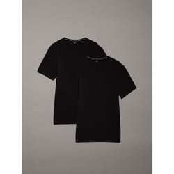 Calvin Klein 000NB1088A-001-S chemise et haut Tee-shirt Encolure torsadée Manche courte Coton, Elastane