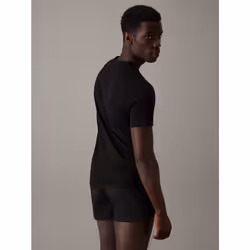 Calvin Klein 000NB1088A-001-L chemise et haut Tee-shirt Encolure torsadée Manche courte Coton, Elastane