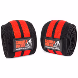 Bandes pour genoux Gorilla Wear - Knee Wraps 250cm - Black/Red Taille unique