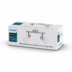 Philips Essentials Spot, Spot d'éclairage de surface, E14, 2 ampoule(s), LED, 220-240 V, Chrome