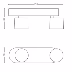 Philips WarmGlow LED Spots plafond/mur Star 2 x 11,5 W, Spot d'éclairage de surface, Ampoule(s) non remplaçable(s), 2 ampoule ...
