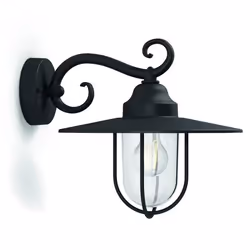 Philips myGarden Applique murale, Éclairage mural extérieur, Noir, Aluminium, Verre, IP44, I, Surface