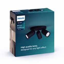 Philips myLiving 5058330PN Spot d'éclairage de surface Noir GU10 LED